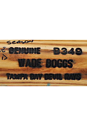 1999 Wade Boggs Tampa Bay Devil Rays Game-Used & Autographed Bat (JSA • PSA/DNA GU 9 • 3,000 Hits Season)