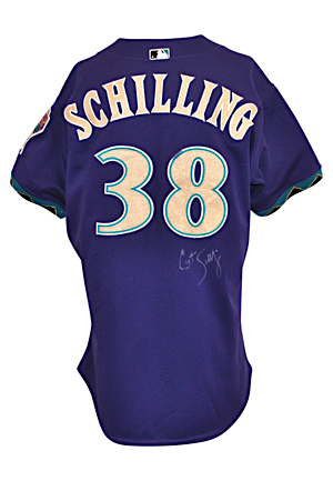 2001 Curt Schilling Arizona Diamondbacks Game-Used & Autographed Home Alternate Jersey (JSA • Championship Season • Co-World Series MVP • MLB Wins Leader)