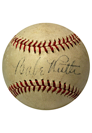 1930s Babe Ruth Single-Signed Official American League William Harridge Baseball (Full JSA)