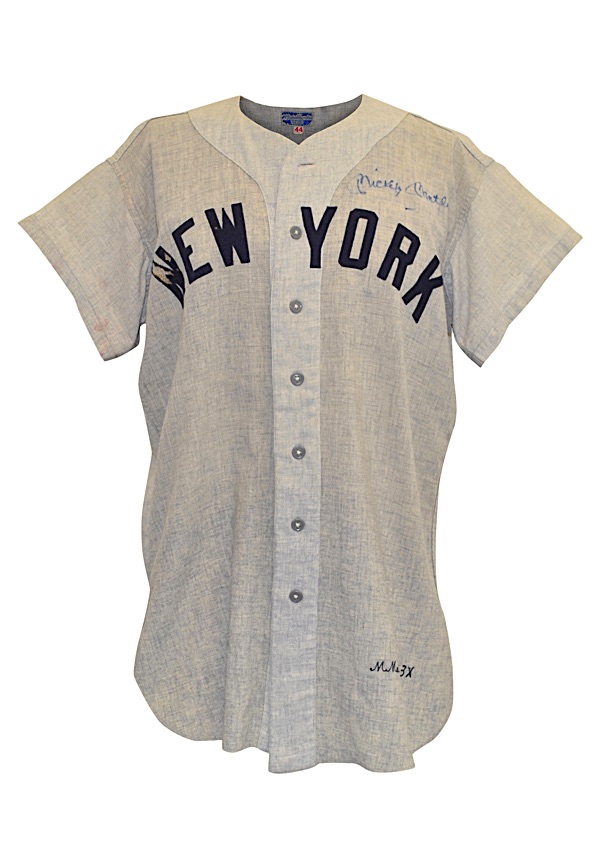 Lot Detail - 1953 Mickey Mantle New York Yankees Game-Used & Autographed  Road Flannel Jersey (Full JSA & PSA/DNA LOA • Photo-Matched • '53 All-Star  Game • Championship Season)