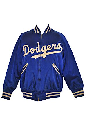 Early 1950s Brooklyn Dodgers Clem Labine Player-Worn Cold Weather Satin Jacket