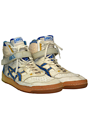 Alex English & Walt Davis Game-Used & Dual Autographed Sneakers (2)(JSA • Sourced From Former NBA Ball Boy)