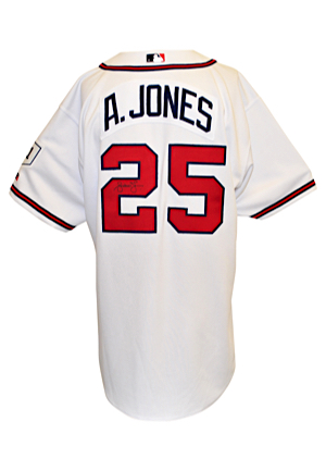 2004 Andruw Jones Atlanta Braves Game-Used & Autographed Home Jersey (JSA • Glavine Family LOA)