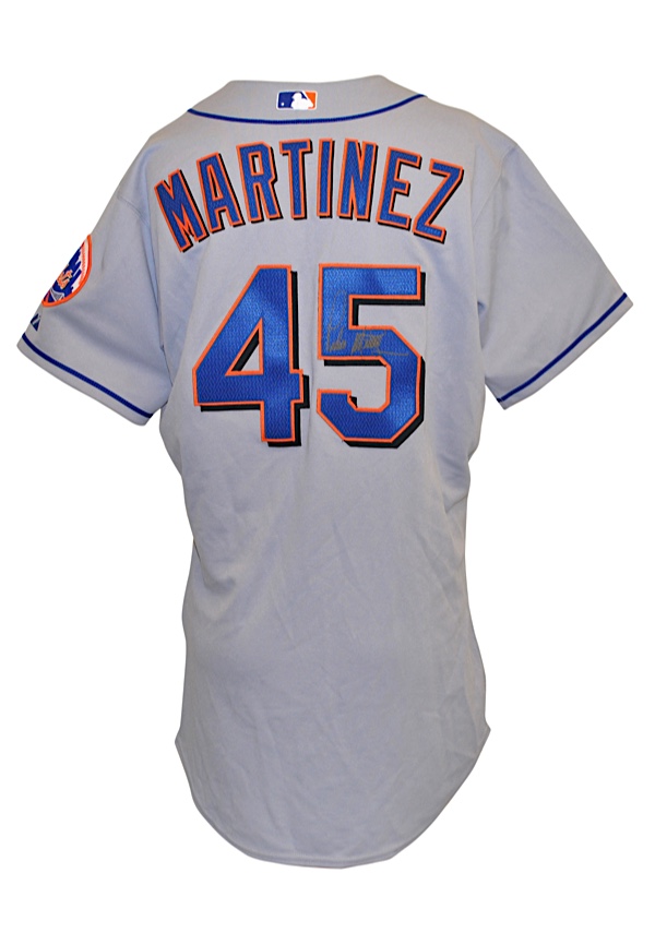 majestic pedro martinez new york mets mlb baseball jersey size XL grey used