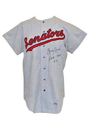1971 Lenny Randle Rookie Washington Senators Game-Used & Autographed Flannel Road Jersey (JSA)