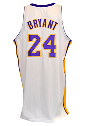 2007-08 Kobe Bryant Los Angeles Lakers Game-Used Sunday White Alternate Home Jersey