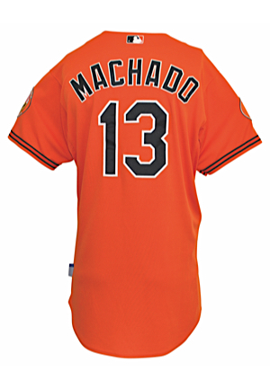 5/18/2013 Manny Machado Baltimore Orioles Game-Used & Autographed Home Jersey (Full JSA LOA • Gold Glove Award Season • MLB Hologram • Photo-Matched • Photo Of Him Signing)