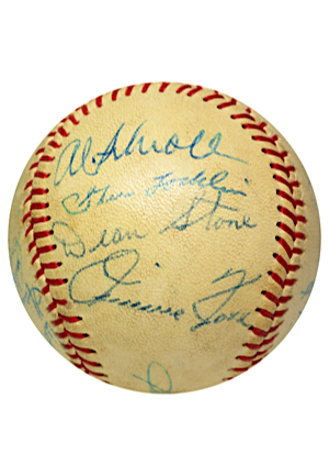 1958-59 Minneapolis Millers Team-Signed Baseball Including Jimmie Foxx (Full JSA)