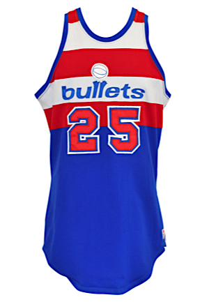 Circa 1980 Mitch Kupchak Washington Bullets Game-Used Road Jersey