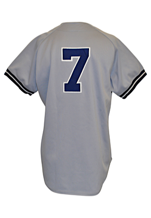 1989 Mickey Mantle New York Yankees Coaches-Worn Road Jersey