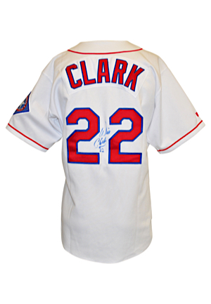 1998 Will Clark Texas Rangers Game-Used & Autographed Home Jersey & Cap (2)(JSA)