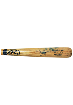 Late 1990s Tim Salmon Anaheim Angels Game-Used & Autographed Bat (JSA • PSA/DNA Pre-Cert) 