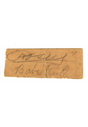 Babe Ruth & Pirates First Play-By-Play Announcer "Rosey" Rowswell Autographed Cut (JSA)