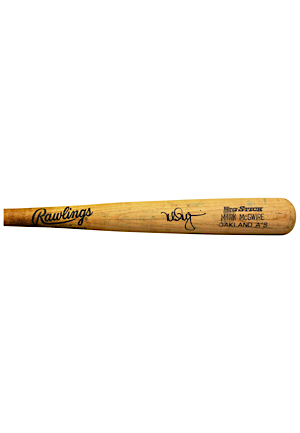 1995 Mark McGwire Oakland As Game-Used & Autographed Bat (JSA • PSA/DNA GU9.5 • Sourced From Team Batboy)