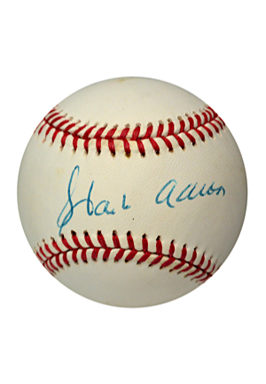 Hank Aaron Single-Signed Baseball (JSA)