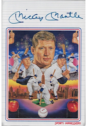 Mickey Mantle New York Yankees Signed Postcard (JSA)