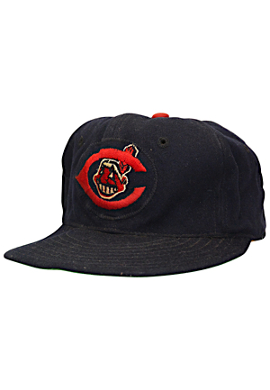 Circa 1954 Hall Of Famer Joe Sewell Cleveland Indians Coaches Worn Cap (Sewell LOP • Originally Issued To Mel Harder)