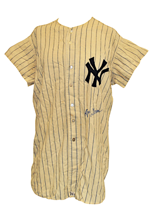 1960 New York Yankees Minor League Game-Used Home Flannel Jersey Autographed By Ryan Duren (JSA)
