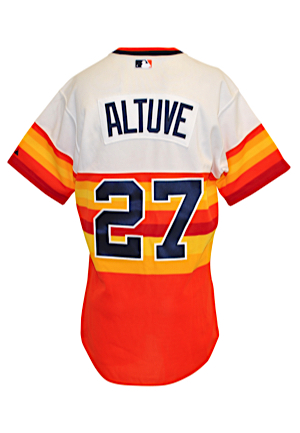 5/24/2014 Jose Altuve Houston Astros TBTC Complete Road Uniform With Cap (3)(MLB Authenticated)