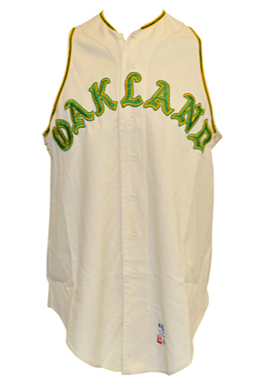 1968 Jim "Catfish" Hunter Oakland As Game-Used Home Flannel Vest (Outstanding All-Original Condition • 50/50 Chance Perfect Game Jersey)