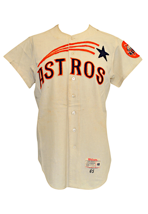 1965 Bob Aspromonte Houston Astros Game-Used Shooting Star Home Flannel Jersey