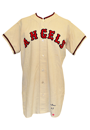 1968 Jay Johnstone California Angels Game-Used Home Flannel Jersey
