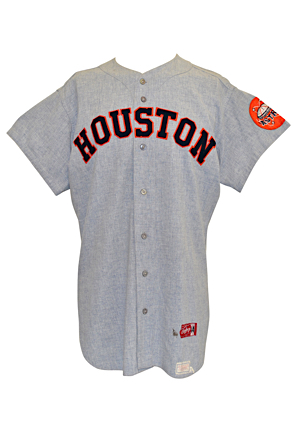 1968 Denny Lemaster Houston Astros Game-Used Road Flannel Jersey