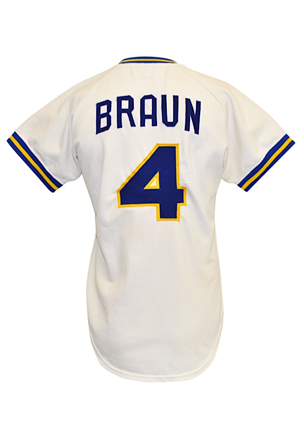 Lot Detail - 1977 Steve Braun Seattle Mariners Game-Used Home Jersey