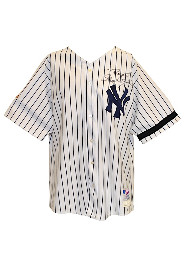 Roger Clemens Autographed New York Yankees Jersey Inscribed Rocket, Cy 7,  324 Ws, 4672 Ks