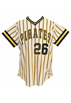 1978 Jim Bibby Pittsburgh Pirates Game-Used "Bumblebee" Pinstripe Home Uniform (2)(Apparent Photo-Match)