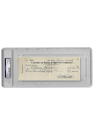 1936 Babe Ruth Autographed Personal Bank Check (JSA & PSA/DNA • Made Out To His Wife Claire Ruth)