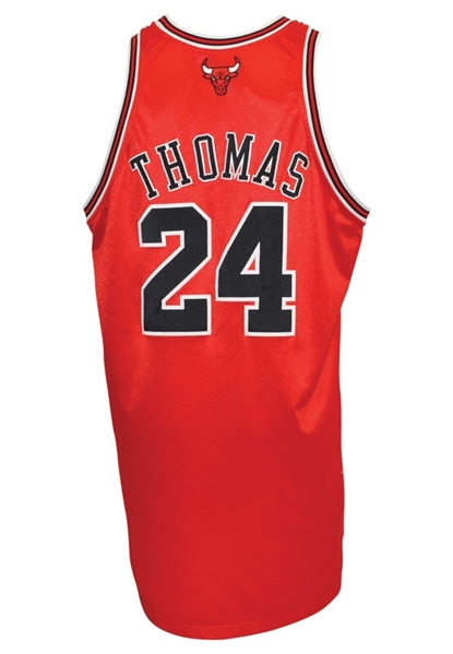2008-09 Tyrus Thomas Chicago Bulls Game-Used Road Uniform (2)(CharitaBulls LOA)