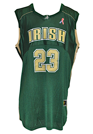 2002 LeBron James St. Vincent-St. Marys Irish High School Game-Used Green Jersey