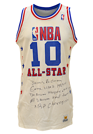 1989-90 Dennis Rodman NBA All-Star Game Eastern Conference Game-Used & Autographed Uniform (2)(JSA • PSA/DNA • Rodman LOA • Photo-Matched • Graded A10)
