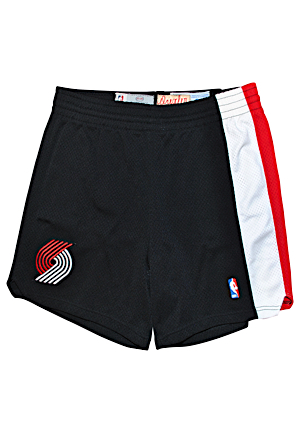 1992-94 Clyde Drexler & Kevin Duckworth Portland Trail Blazers Game-Used Road Shorts (Names Sewn In Waistband)