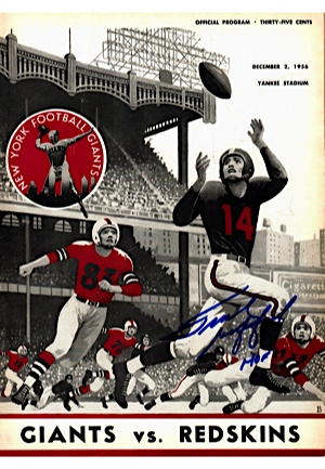 Collection Of Five Football Programs & Magazines Signed By Stars Including Joe Namath & Frank Gifford (5)(JSA)