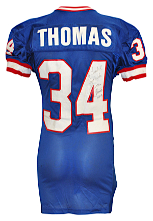 Early 1990s Thurman Thomas Buffalo Bills Autographed Pro Cut (JSA • Signed To HOFer Frank Robinson)