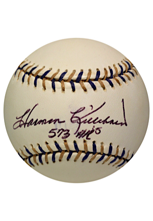 Harmon Killebrew Single-Signed OASG Baseball With 573 HRs Inscription (JSA)