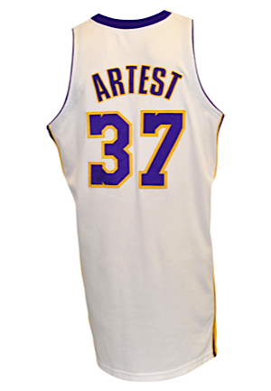2009-10 Ron Artest Los Angeles Lakers Game-Used Sunday White Alternate Jersey (Championship Season)