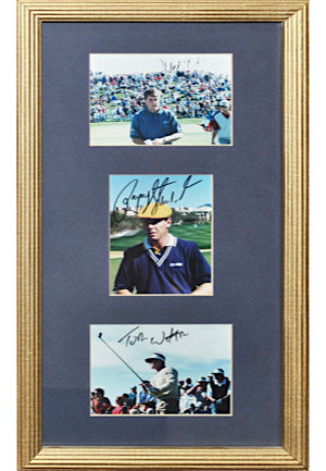 Payne Stewart, Tom Watson, & Phil Mickelson Autographed Framed Picture (JSA)
