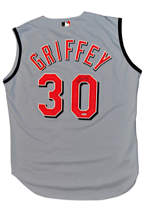 Ken Griffey Jr. Cincinnati Reds Autographed Replica Home & Road Jersey Vests & Undershirts (6)(JSA • UDA)