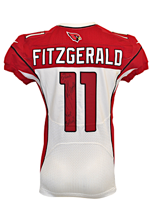 2012 Larry Fitzgerald Arizona Cardinals Game-Used & Autographed Road Jersey (JSA • Sourced From Teammate Daryl Washington)