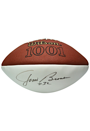Jim Brown Single-Signed Wilson Football (JSA • Picture Of Brown Signing)