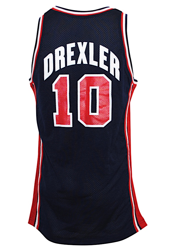Team USA basketball jersey worn by Clyde Drexler