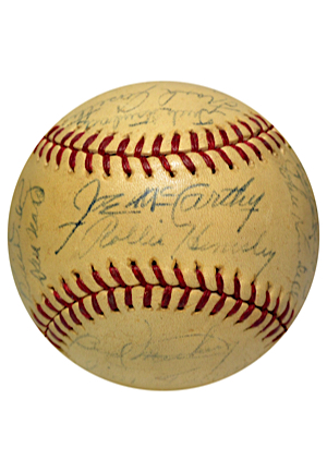 1945 New York Yankees Team-Signed Baseball (JSA)