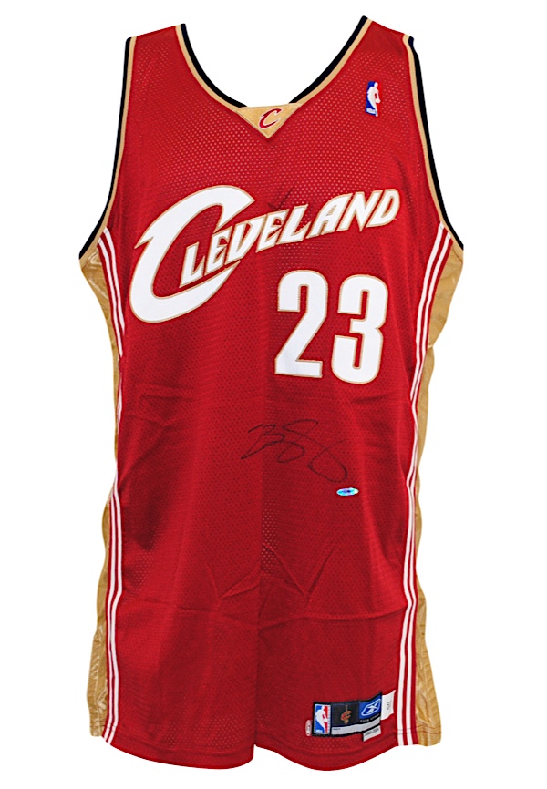 Lot Detail - 2003-04 LeBron James Cleveland Cavaliers Game-Used &  Autographed Road Jersey (JSA • UDA • ROY Season)