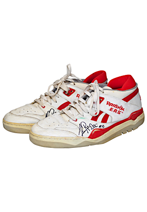 1990 Doc Rivers Atlanta Hawks Game-Used & Four Time Autographed Sneakers (JSA • Attributed To Game On 4/14/90)