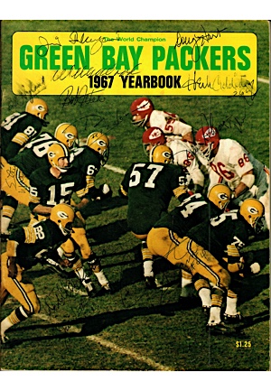 1967 Green Bay Packers Multi-Signed Yearbook & Replica Of Coin Used In Game Toss (2)(JSA • Steve Wright Collection)