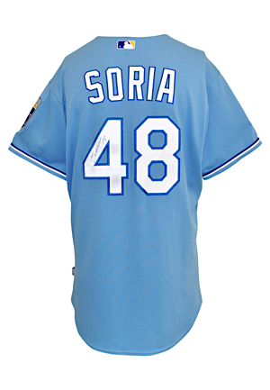 2010 Joakim Soria Kansas City Royals Game-Used & Autographed Powder Blue Alternate Jersey & Cap (2)(JSA)