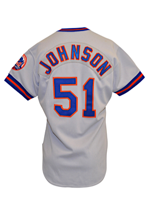 1981 Deron Johnson New York Mets Coaches-Worn Road Jersey